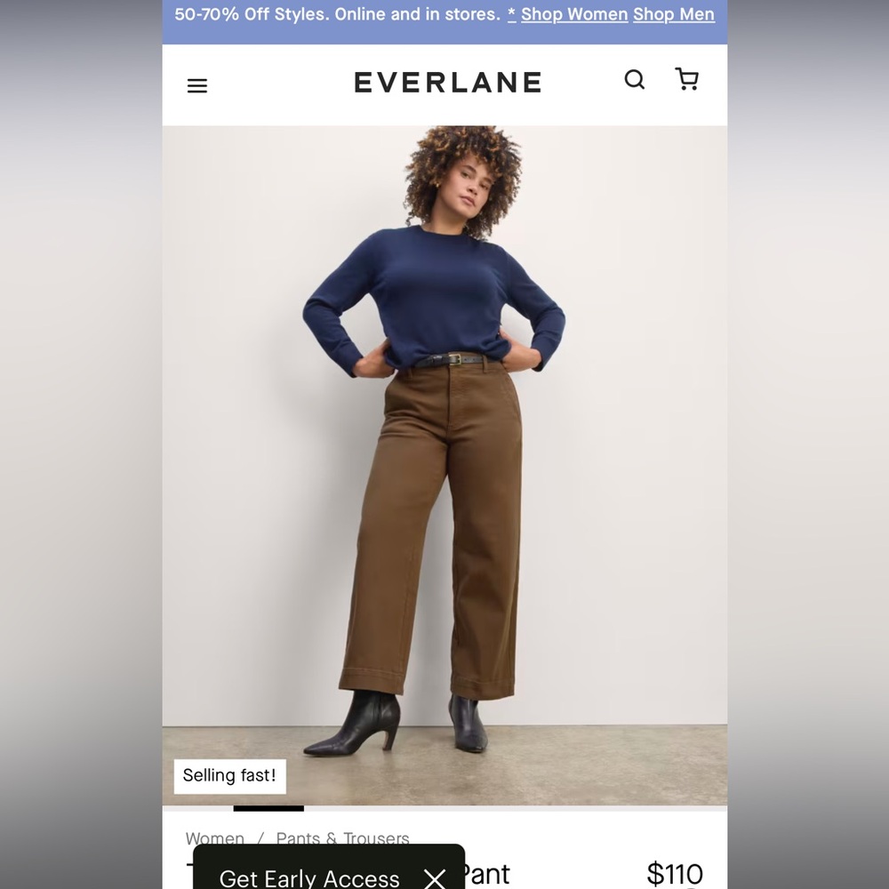 Everlane Organic wide leg pant